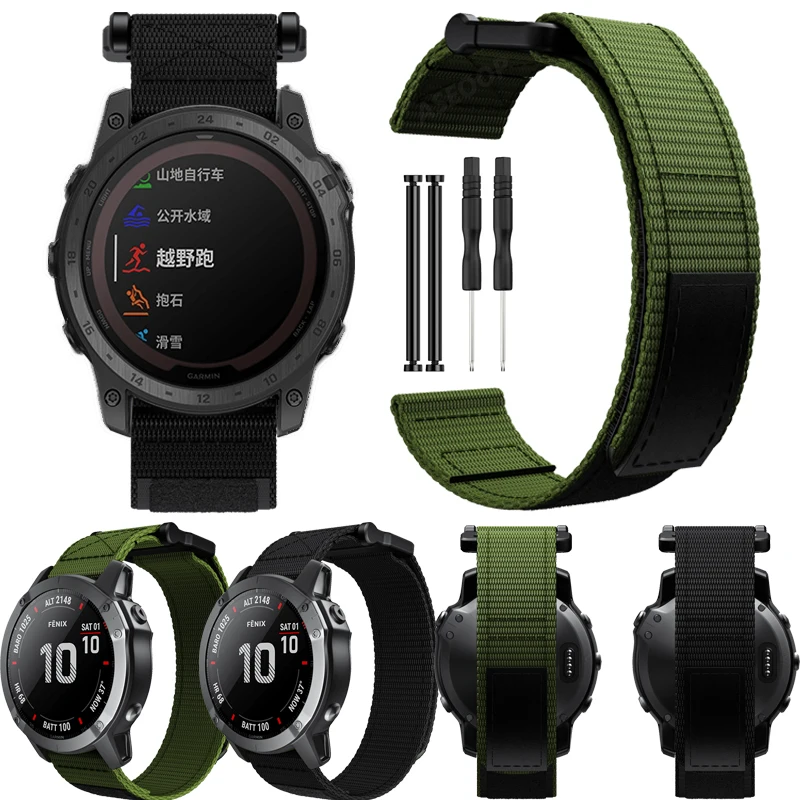 

For Garmin Instinct Crossover New 22 26mm Quick Release Nylon Strap EPIX S60 S62 Tactix 7Pro WristStrap Accessories 6XPro 7X 7 6