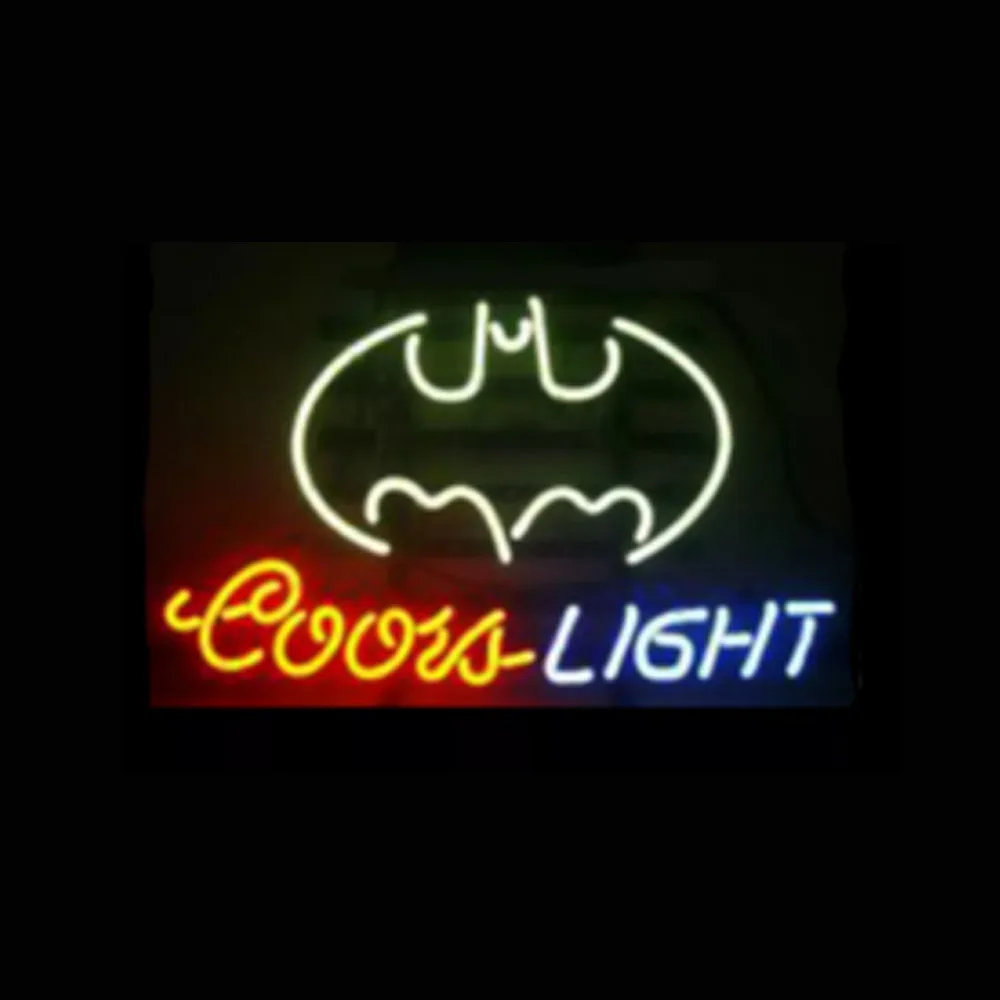 

Coors Light Bat Neon Sign Custom Handmade Real Glass Tube Beer Bar Store Motel Wall Decor Advertise Display Lamp 17"X 14"