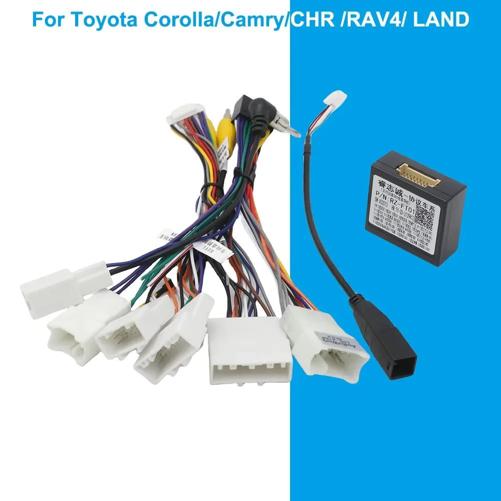 

Canbus Box RZ-FT01 RZ-FT52 для Toyota Corolla/Camry/CHR/RAV4/LAND CRUISER с жгутом проводов, кабель питания, автомобильный радиоприемник на базе Android