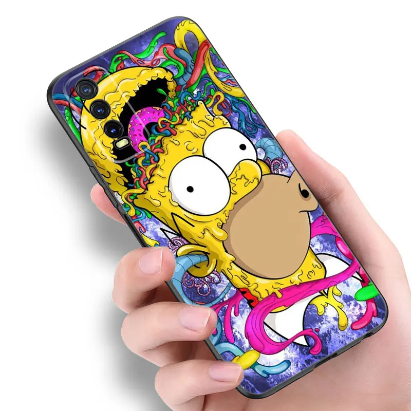 Cartoon Homers-S-Simpsons Black Phone Case For VIVO V27 V29 V30 Pro Y02 Y15 Y17 Y33 Y76 S Y27 Y55 Y78 5G Y16 Y21 Y22 Y35 Y36