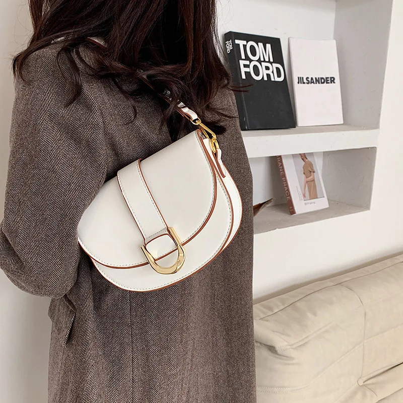 

Fashion One-shoulder Women's Bag 2022 Spring New Trendy Net Red One-shoulder Underarm Bag Texture Messenger Saddle Bag