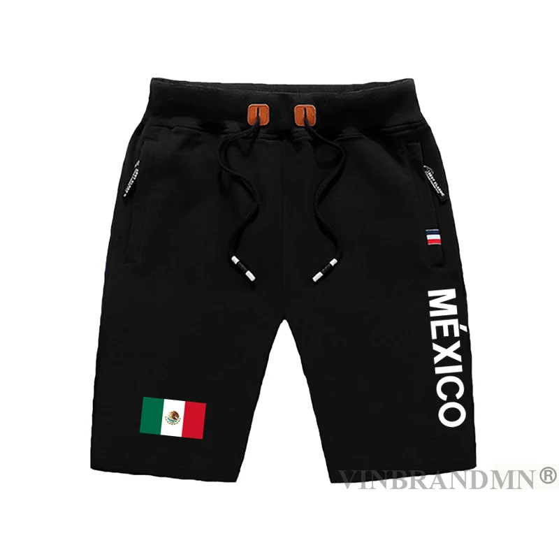 

Новые мужские спортивные шорты с флагом мексиканских штатов в мексиканском стиле, тренировочные спортивные шорты из чистого хлопка с карманами и молнией для бодибилдинга