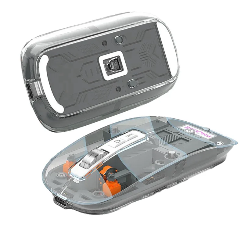 Прозрачная игровая мышь FMOUSE беспроводная Bluetooth-мышь с подсветкой RGB