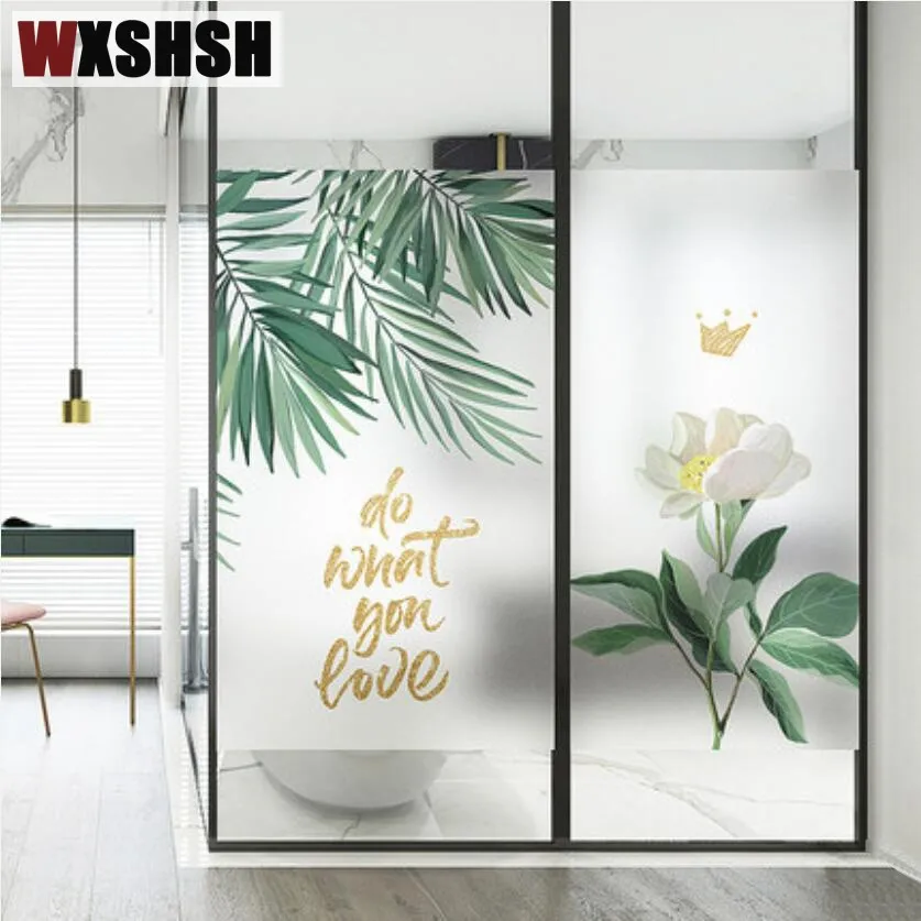 Оконная пленка конфиденциальный размер на заказ электростатические ПВХ растения дизайн непрозрачные витражные наклейки Декор домашний декор съемные рампленки