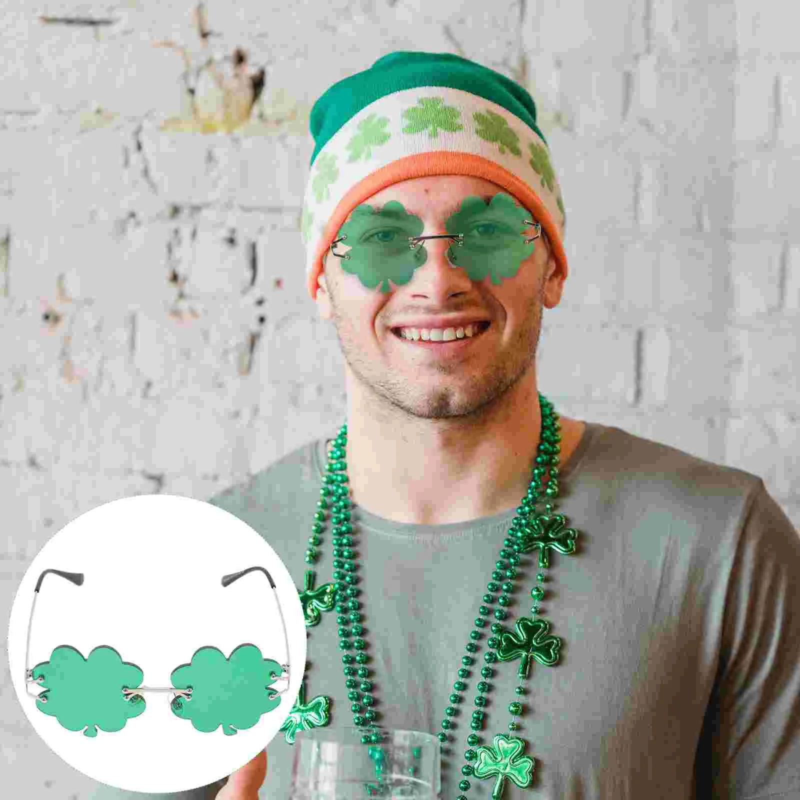 

Day Glasses Patrick St Patricks S Sunglasses Shamrock Accessories Eyeglasses Party Green Photo Props Decor Bulk Leprechaun