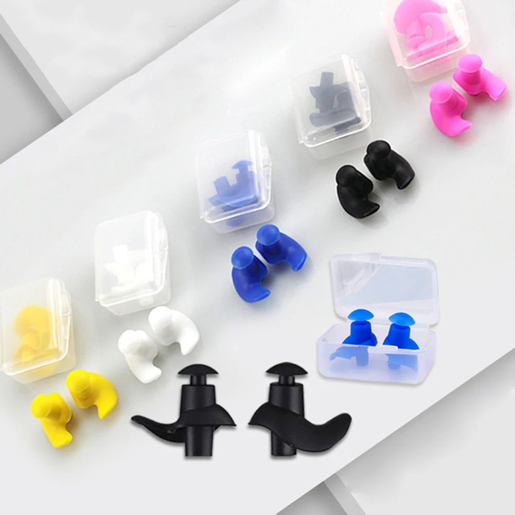 

Ear Plug with Box Silicone Soft Ear Plug Sound Swimming Waterproof Plug Earplug Headset For Student Sleep Study Noise Reduction