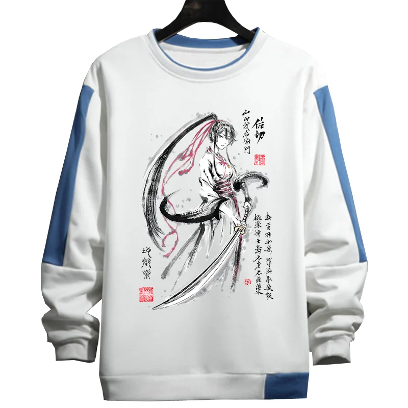 

Весенне-осенний Белый свитшот унисекс в стиле аниме со стильным рисунком