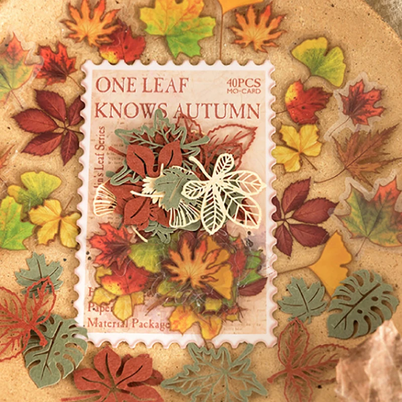40 листов/упаковка водонепроницаемые декоративные наклейки в форме листа