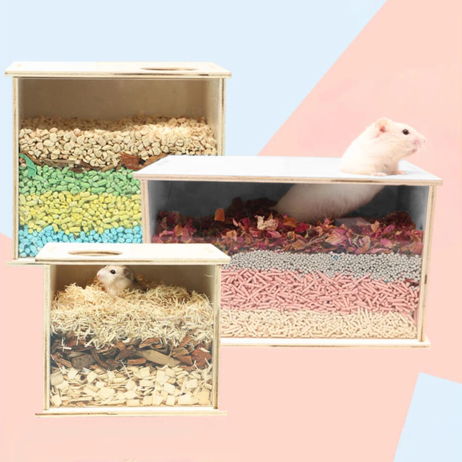 Деревянная коробка для копания хомяка спокойная марка большой размер играющая в