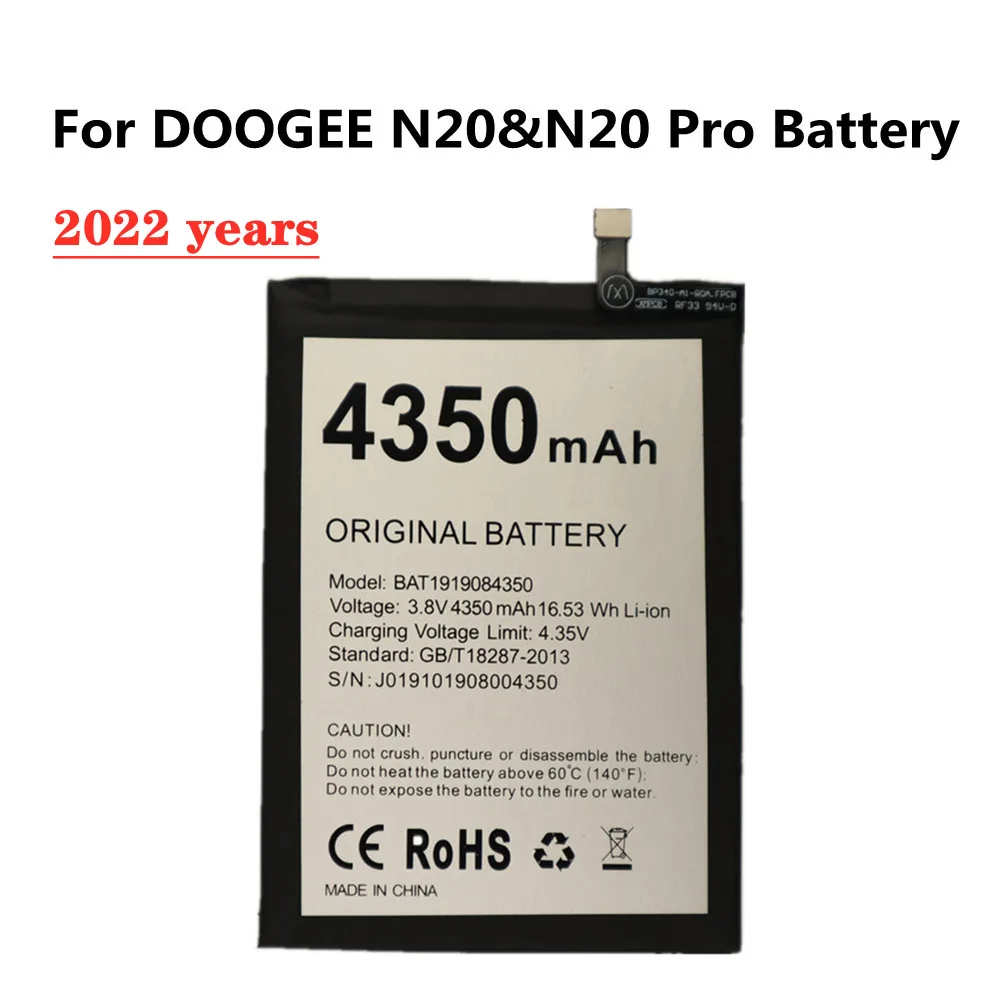 

Для DOOGEE N20 N20Pro N20 Pro мобильный телефон аккумулятор 4350 мАч большая емкость длительное время ожидания BAT1919084350 сменная батарея