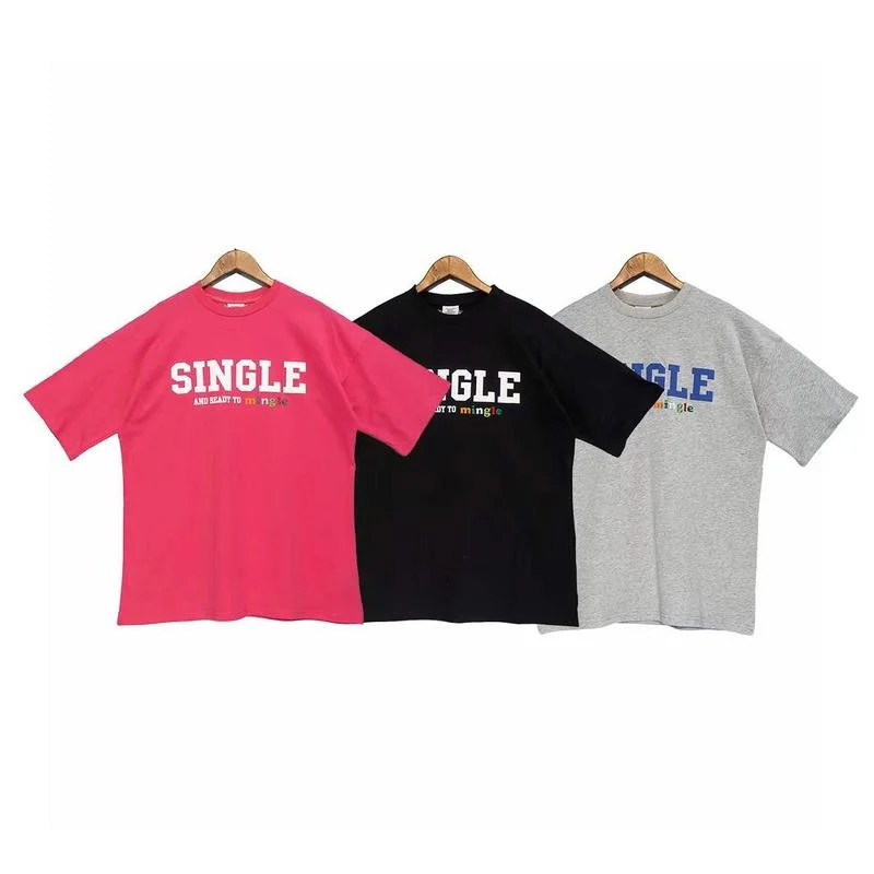 

22SS Big Single Letter Printing Vetements T Shirt Men Women EU Size 100% Cotton Vetements Top Tees Fashion Summer Techwear