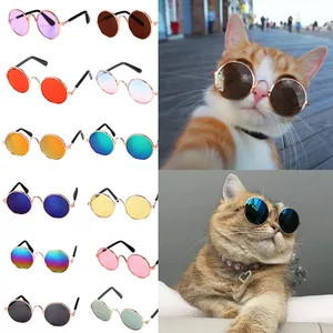 Pet Products Lovely Vintage Round Cat Sunglasses Reflection Eye Wear  Sun Glasses for Small Dog Cat  in Pakistan