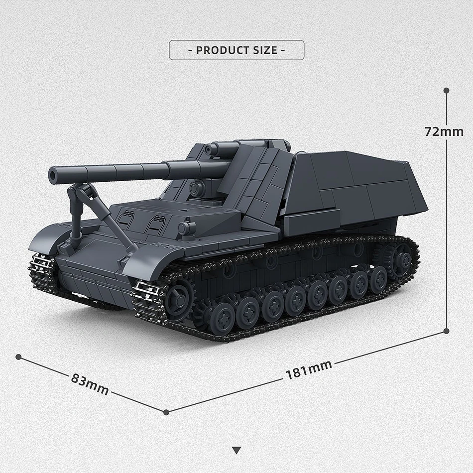 Фото Конструктор WW2: Самоходная пушка Sd.Kfz.165 Hummel, немецкий танк, бронетехника, игрушки из кирпичиков, подарки для взрослых №4