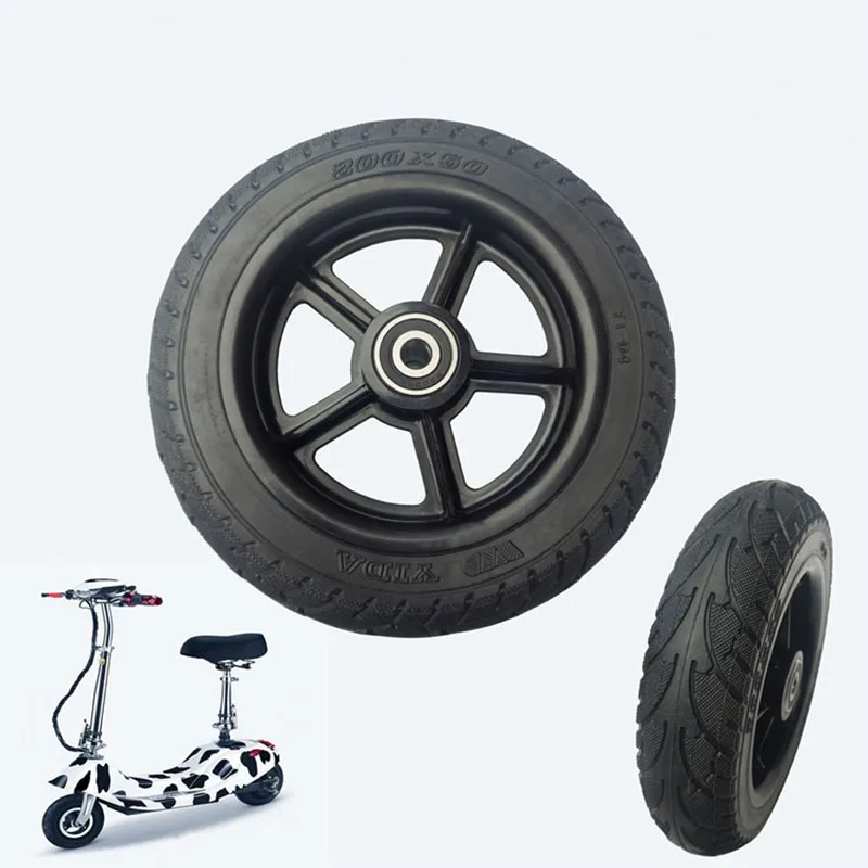 

200x50 Wheel Solid Tire with Plastic Rim for Mini Electric Scooter 8x2 Inch Explosion Proof Tubeless Tyre Accessories
