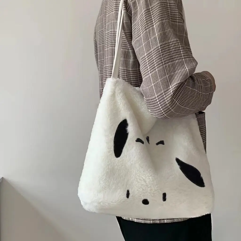 

Sanrio Pochacco Cute Plush Bag Female Student New Cartoon Pacha Dog Handbag Large capacity Niche fashion Shoulder Bag for Girls