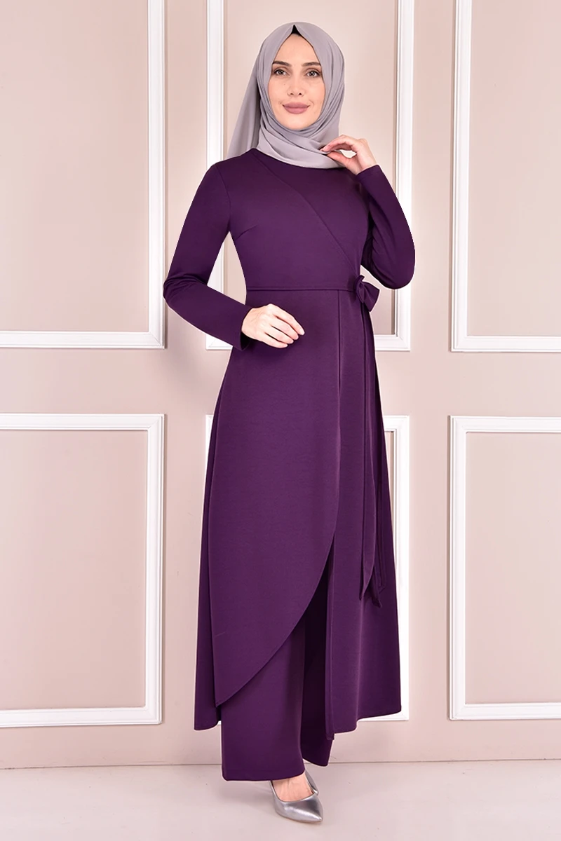 Мусульманское платье, женское фиолетовое платье-абайя, платья для женщин, Турецкая одежда для женщин KBR6032