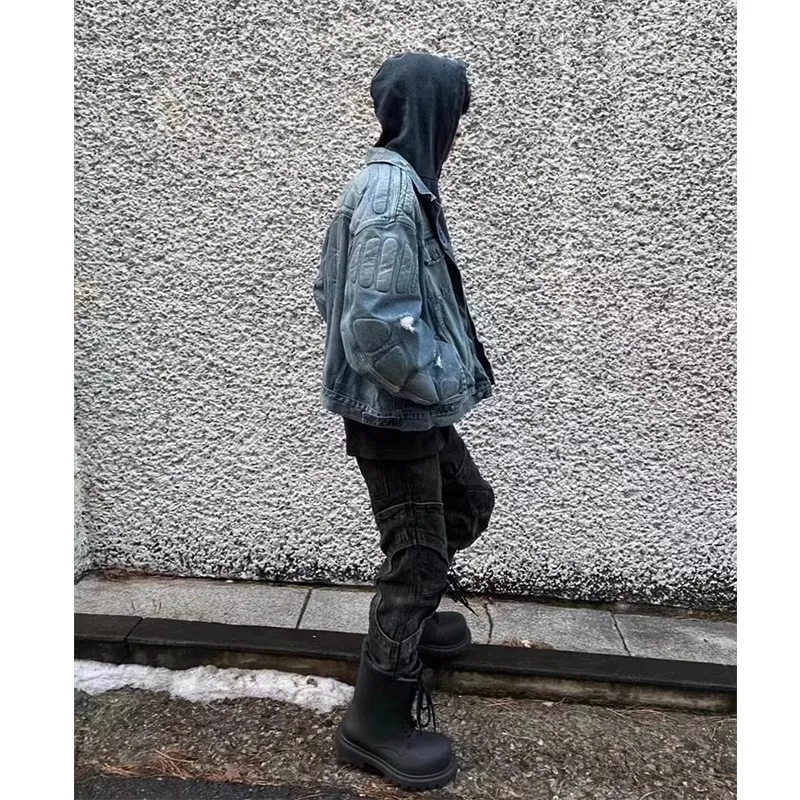 Джинсовая куртка NIGO в стиле хип-хоп для мужчин и женщин модный Свободный Пиджак