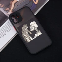 black skeleton pattern phone case for iphone 13 12 11 pro max cases 6 7 8 plus mini x xs max xr shell silicone back cover fundas