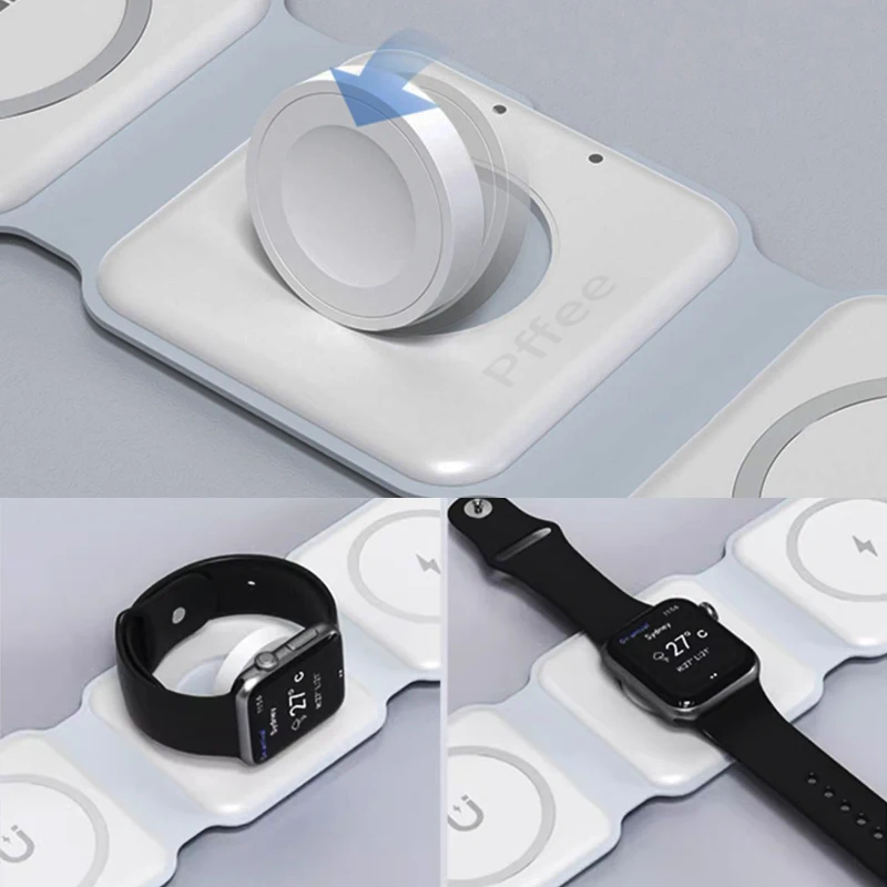 Pffee 3in1 15W Wireless Charger For Apple iPhone Watch Carregador Sem Fio Fast Charging Magnetic Dock Station For iWatch AirPods