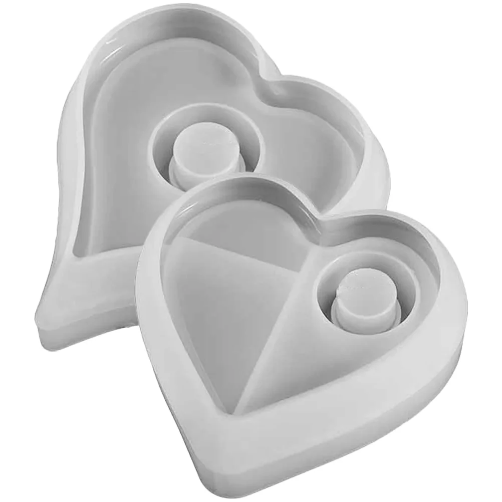 

2Pcs Heart Holder Molds Candlestick Holder Silicone Molds DIY Holder Silicone Molds