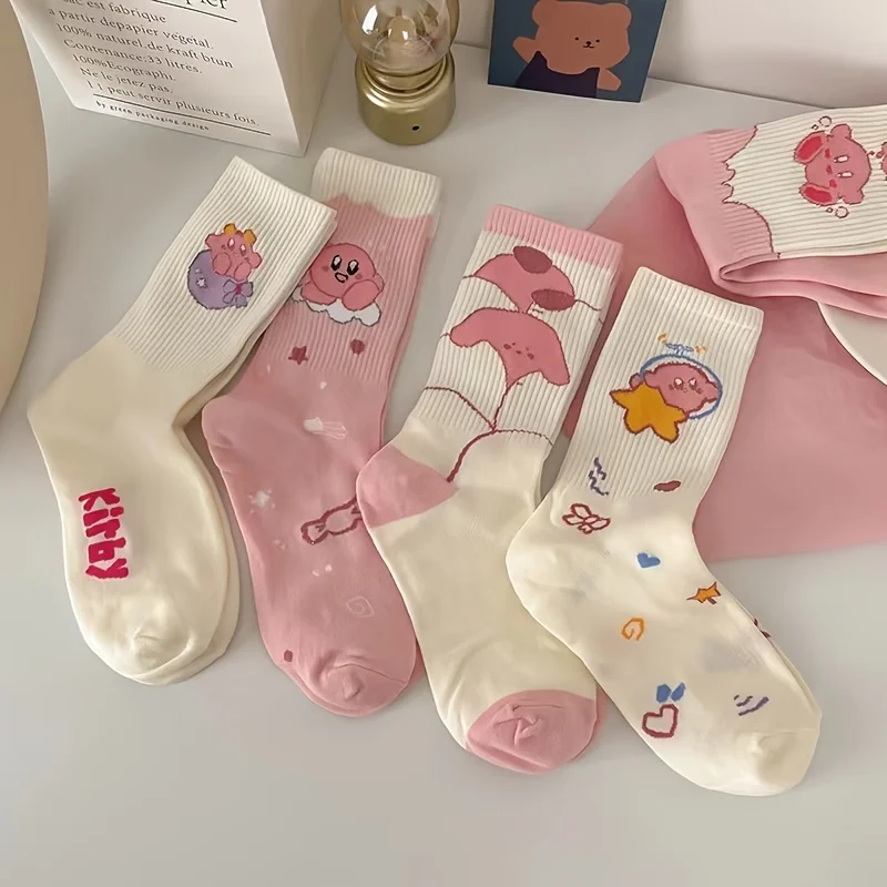 

5 Double Star Kabi Printed Socks Soft, Comfortable, and Cute Mid Length Socks