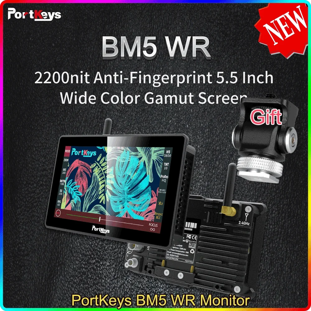 

Беспроводное управление камерой PortKeys BM5 WR Monitor 2200Nit для RED KOMODO/BMPCC 4K/6K 6K Pro/Sony/Canon