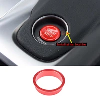 for nissan gtr r35 2008 2016 aluminum alloy car engine stop start button trim outer ring sticker car interior accessories