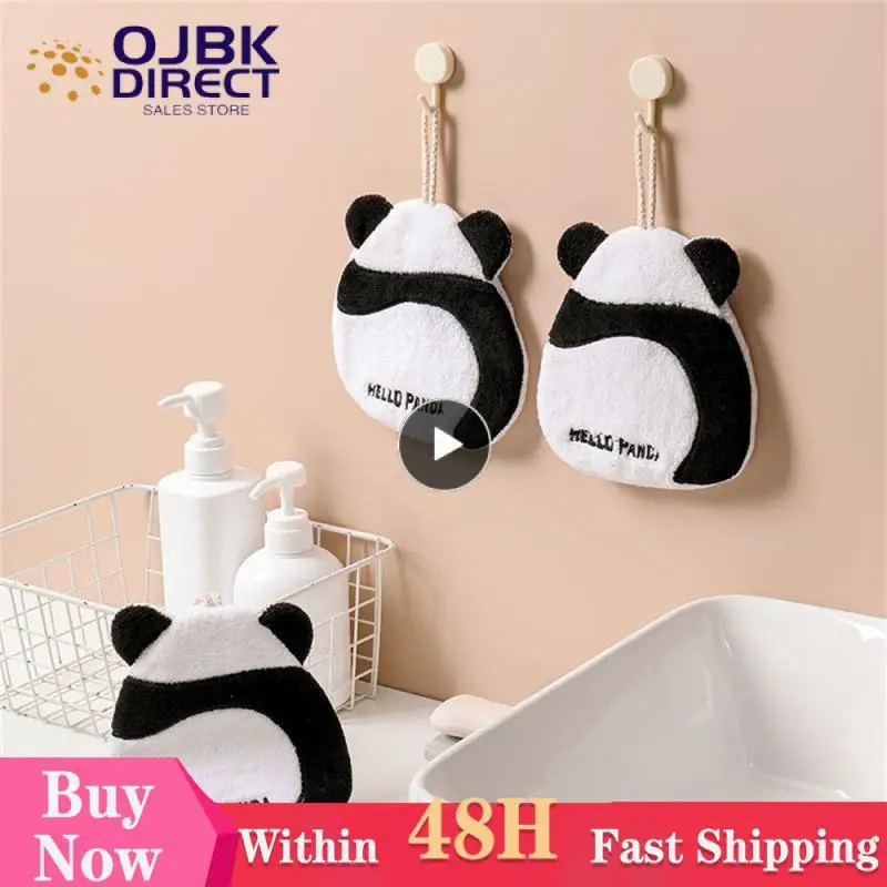 S Soft Plush Fabric Daily Use Wipe A Towel New Absorbent Water Absorption Household Handkerchief Panda Shape