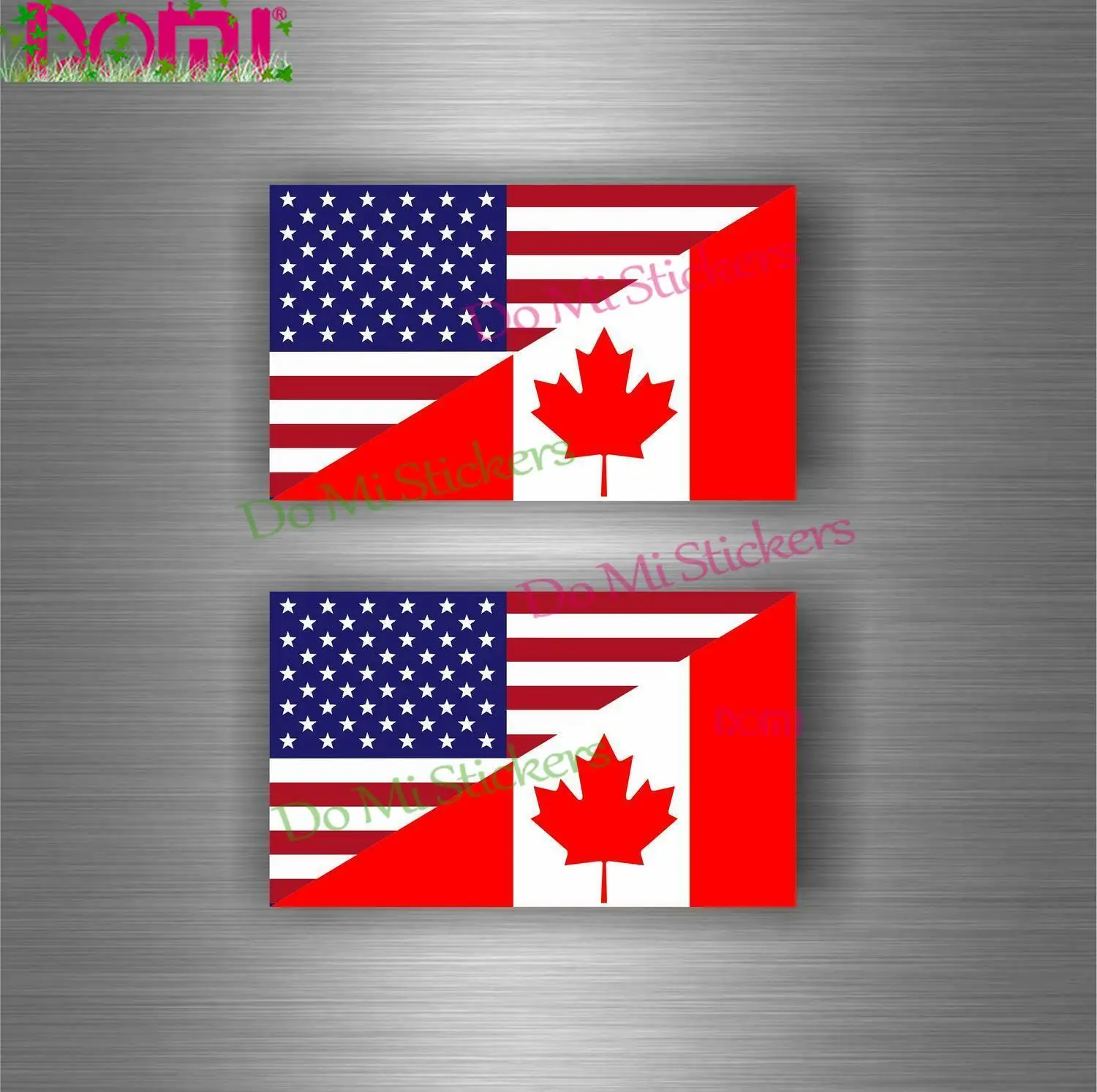 

2 X Sticker Decal Car Vinyl Motorcycle Flag Usa Canada United States Windshield Bumper Motorcycle Helmet Decal