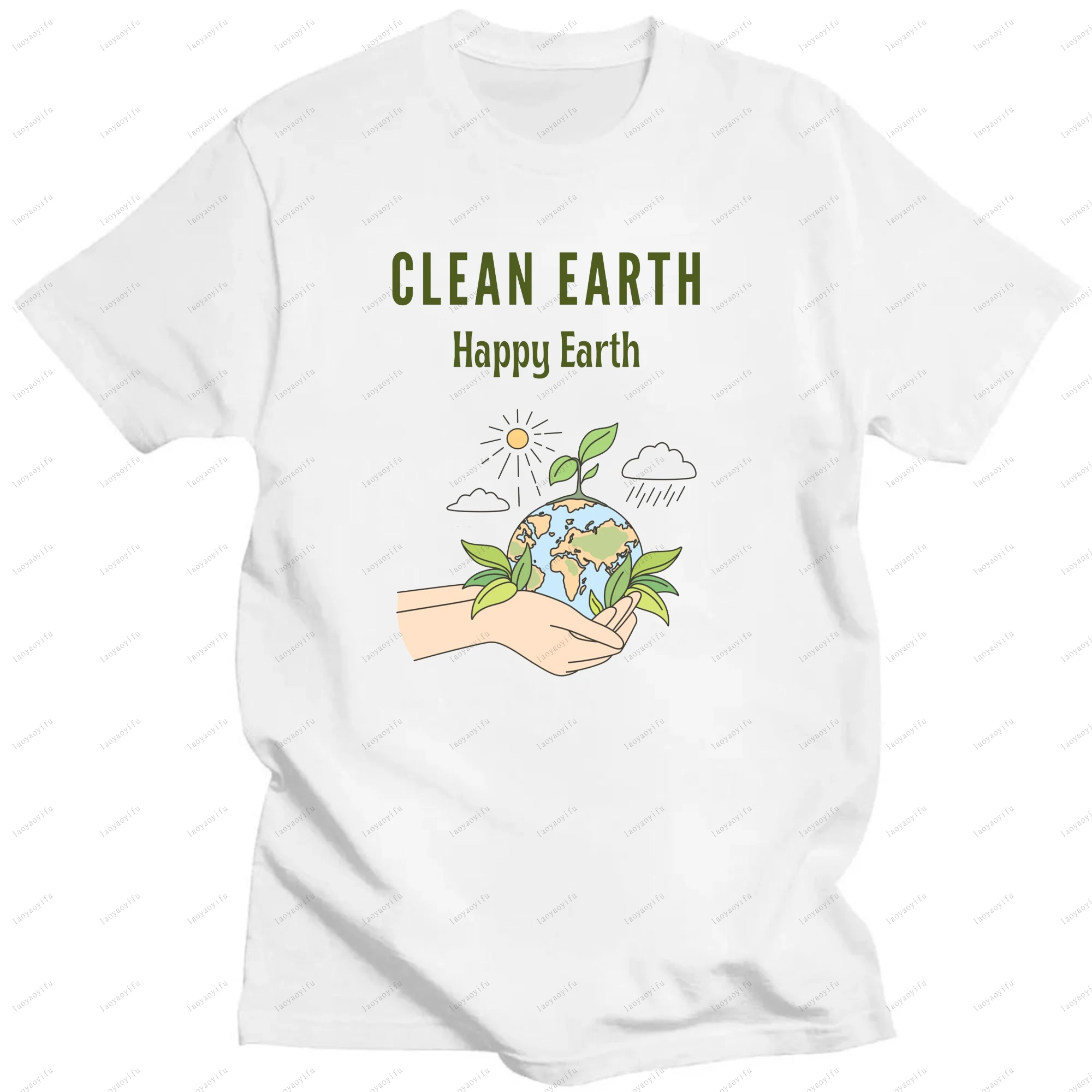 Мужская дышащая футболка с принтом для защиты окружающей среды удобная и модная