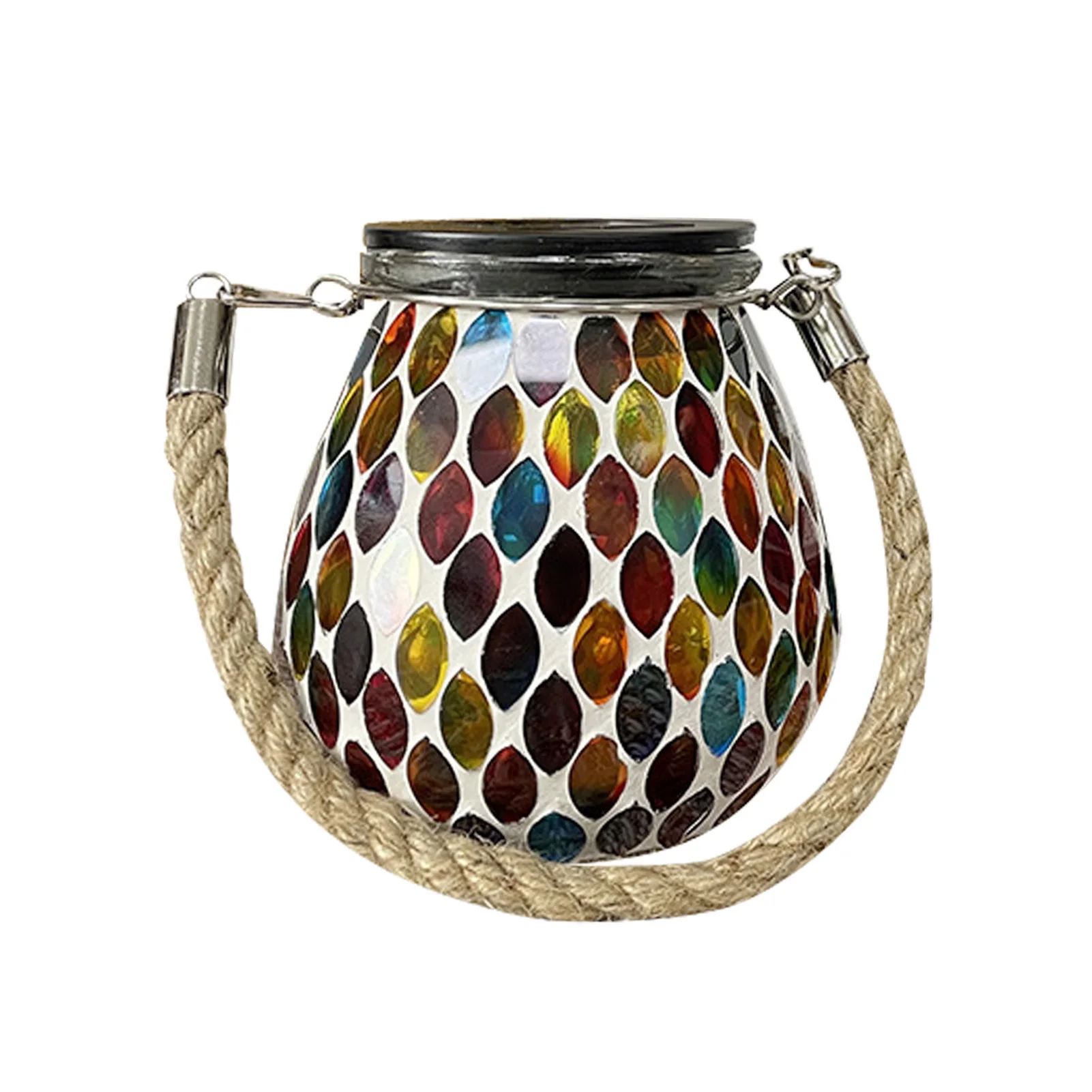 Solar Glass Light Mosaicing Solar Lights Outdoor Decorative Lantern Waterproof Glass Night Lights Projection Lamps For Patio
