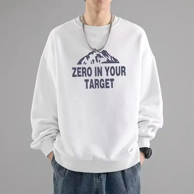 Хлопковая мужская толстовка Высококачественная футболка с длинным рукавом и