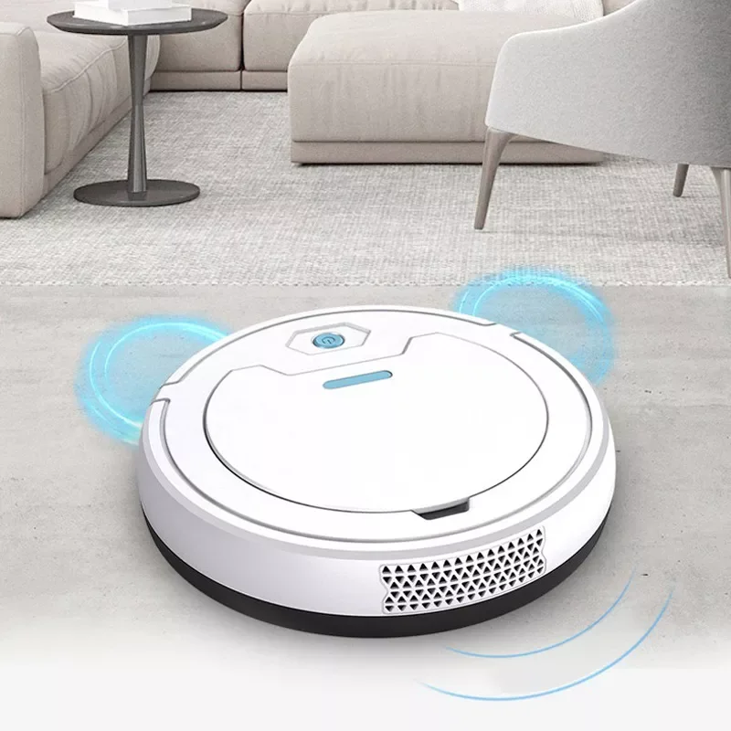 

NEW IN 1800PA 3-in-1 Rechargeable Mini Smart Robot Vacuum Cleaner Auto Cleaning Microfiber Mop Floor Sweeper Household Cleaning