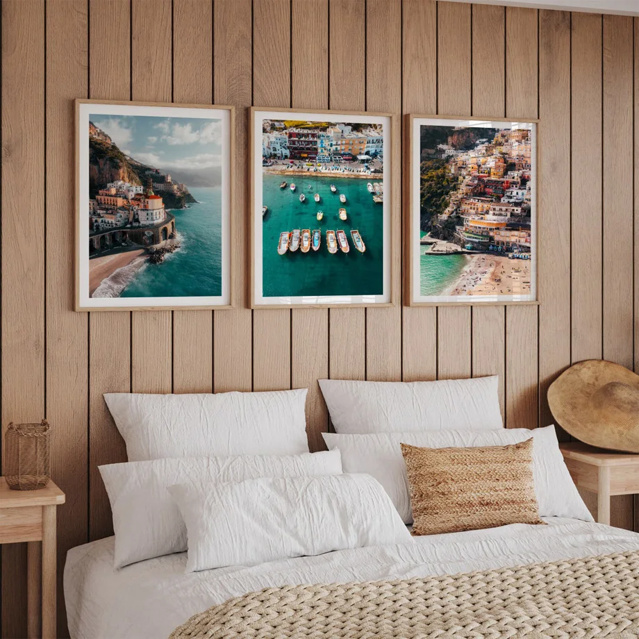 Постер для путешествий на побережье Амальфи Италия плакат морской пейзаж