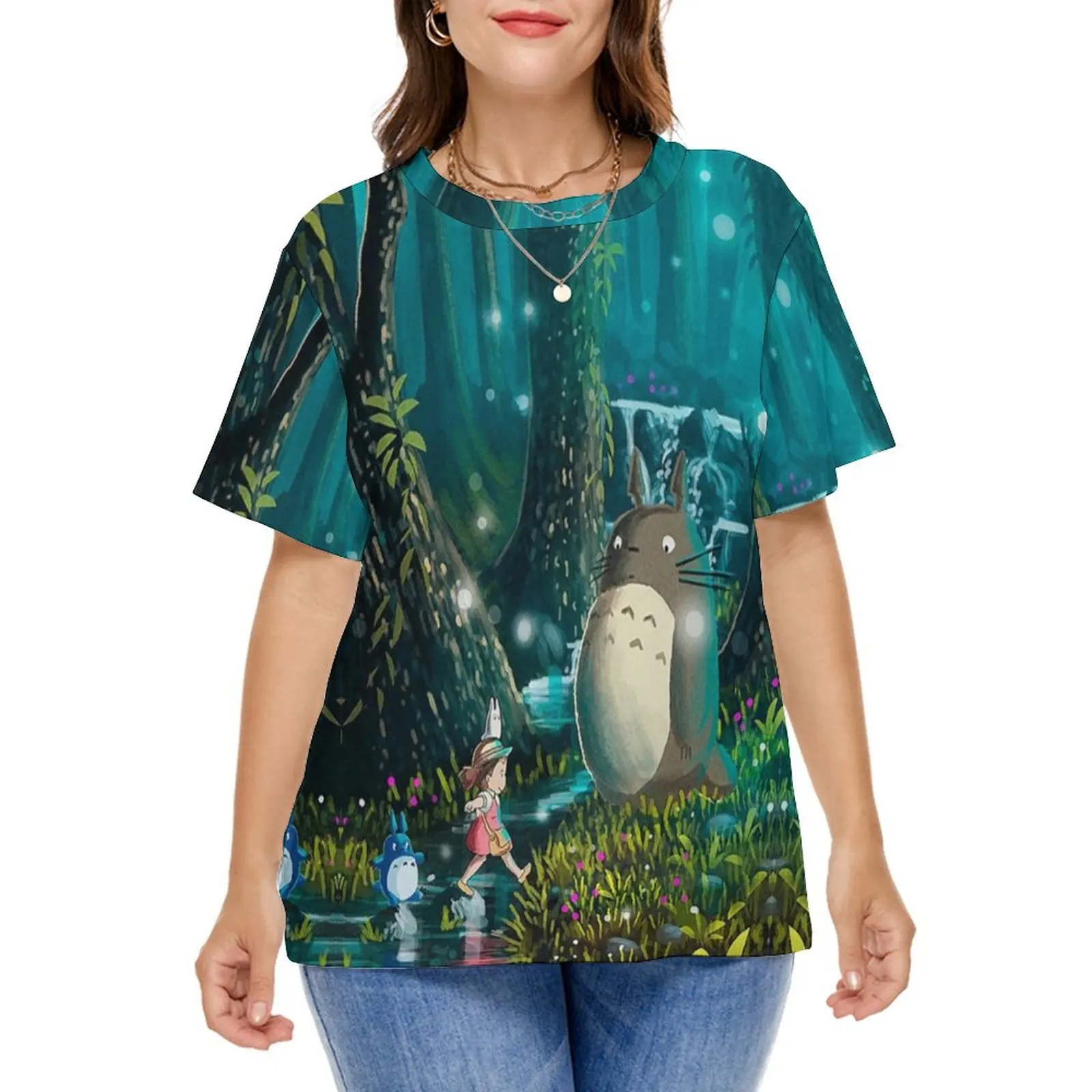 

My Neighbor Totoro T Shirt Japanese Cartoon Vintage T-Shirts Short Sleeve Casual Tshirt Summer Print Tees Plus Size 4XL 5XL