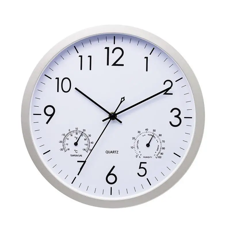 

Waterproof Outdoor Clocks Decorative Round Clock With Thermometer Weather Resistant Clocks Wall Decorations For Patio Pool