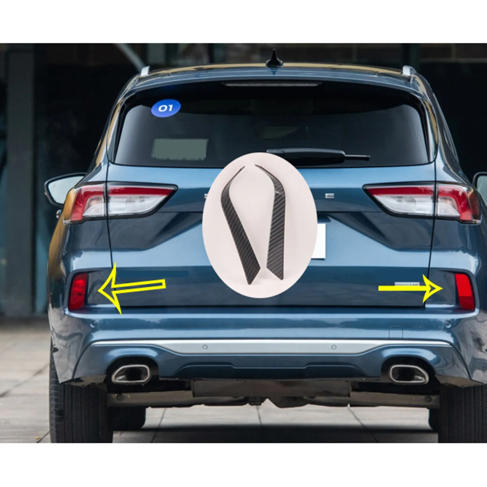 Автомобильный ABS углеродное волокно задний противотуманный фонарь для бровей