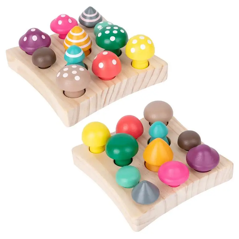 

Shape Sorting Toy Montessori Toy For Babies Mushroom Harvest Game Toddlers Early Development Fun Matching Game For Boys And