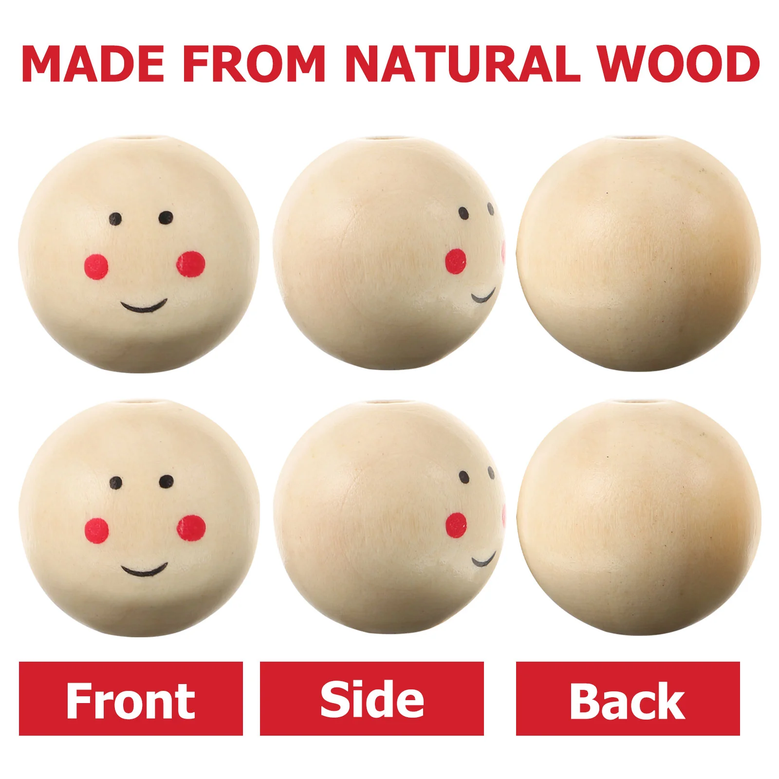 20 шт. ювелирные изделия DIY аксессуары деревянные свободные бусины улыбка лицо