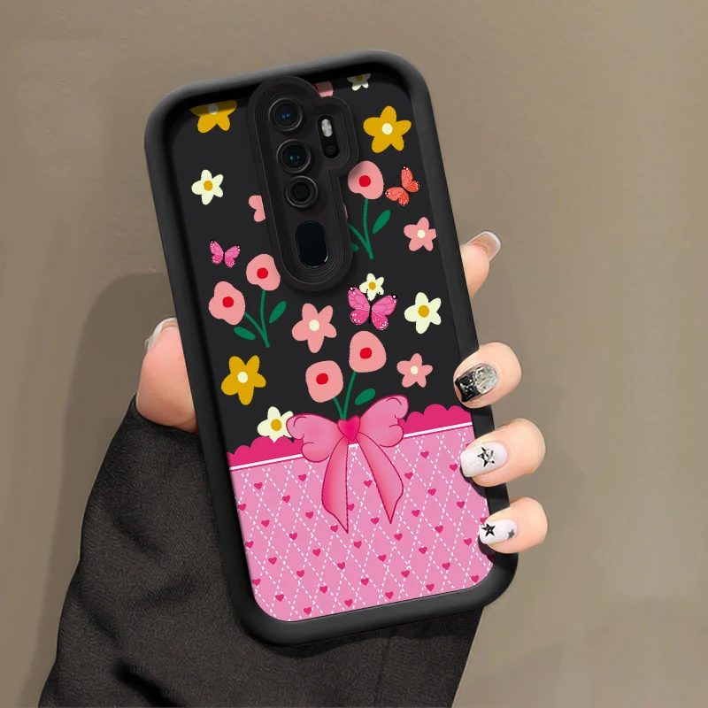 Фото Матовый мягкий чехол для телефона OPPO A92S A92 A76 A74 A73 A72 A60 A53 A52 A38 A33 A32 A58 A57 A55 A54S, противоударный силиконовый чехол с цветочным рисунком №4