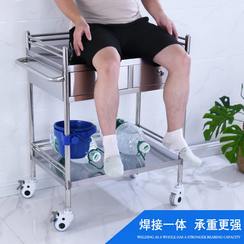 Тележка для салона на колесиках из нержавеющей стали тележка красоты