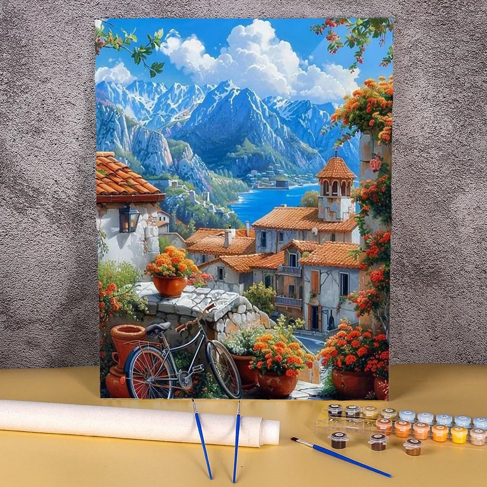 118533 Package Paint By Number Kit For Adults Kids Arts Craft Home Wall Decor Landscape Picture With Drawing Gift