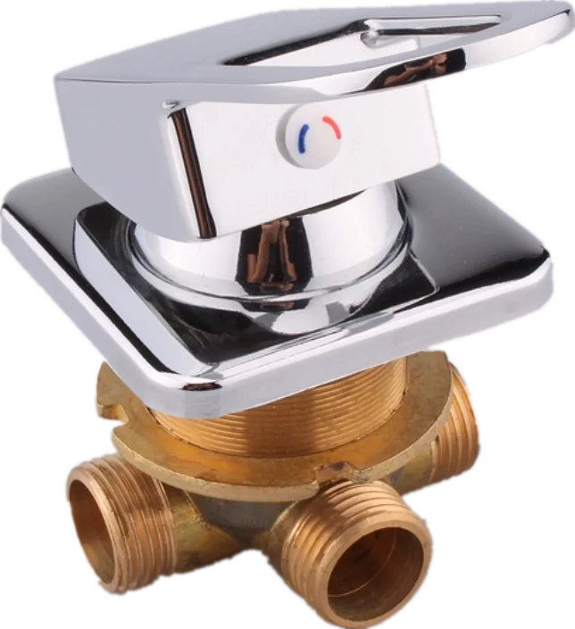 Переключатель для раковины с тремя ручками и отверстиями два входа один выход