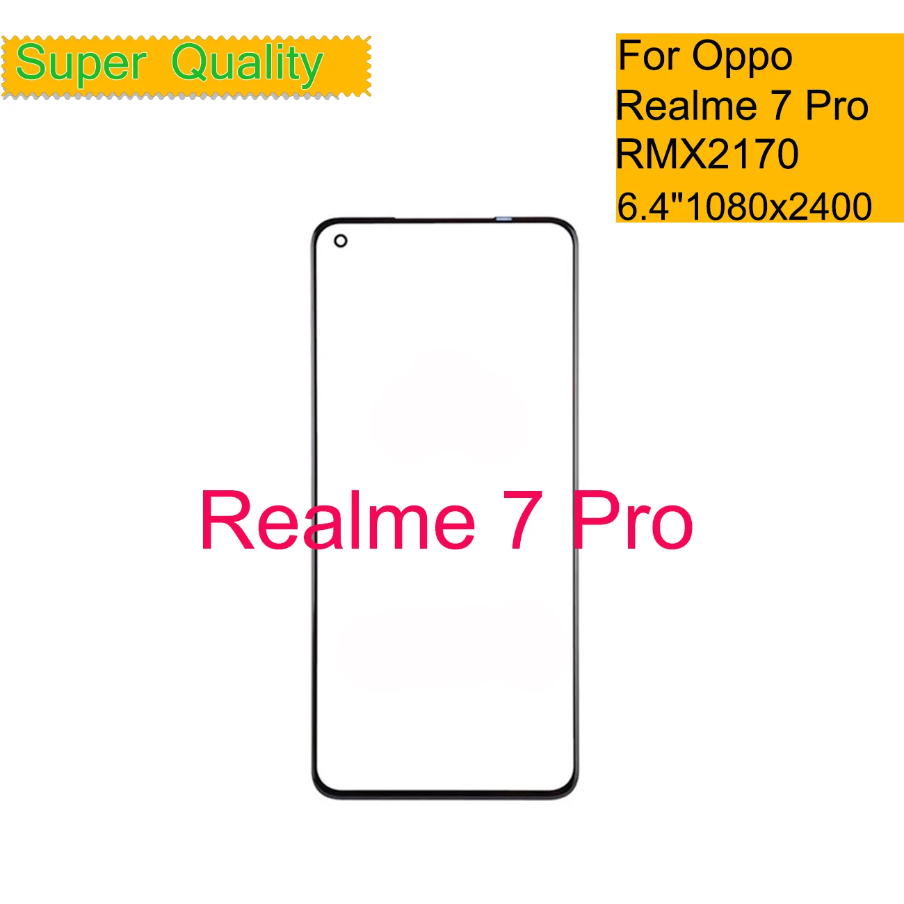 

10Pcs/Lot For OPPO Realme 7 Pro Touch Screen Front Outer Glass Panel Lens For Realme 7 Pro RMX2170 LCD Front Glass With OCA Glue