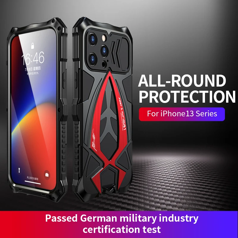 LUPHIE Aluminum Metal Silicone Shockproof Phone Case Cover For iPhone 13 12 11Pro Max SE2 7 8 Plus XR X XS MAX Anti-knock Cover