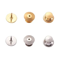 60pcs pins locking backs with tie tack blank pins locking clasp pin keeper replacement with storage case for diy jewelry making