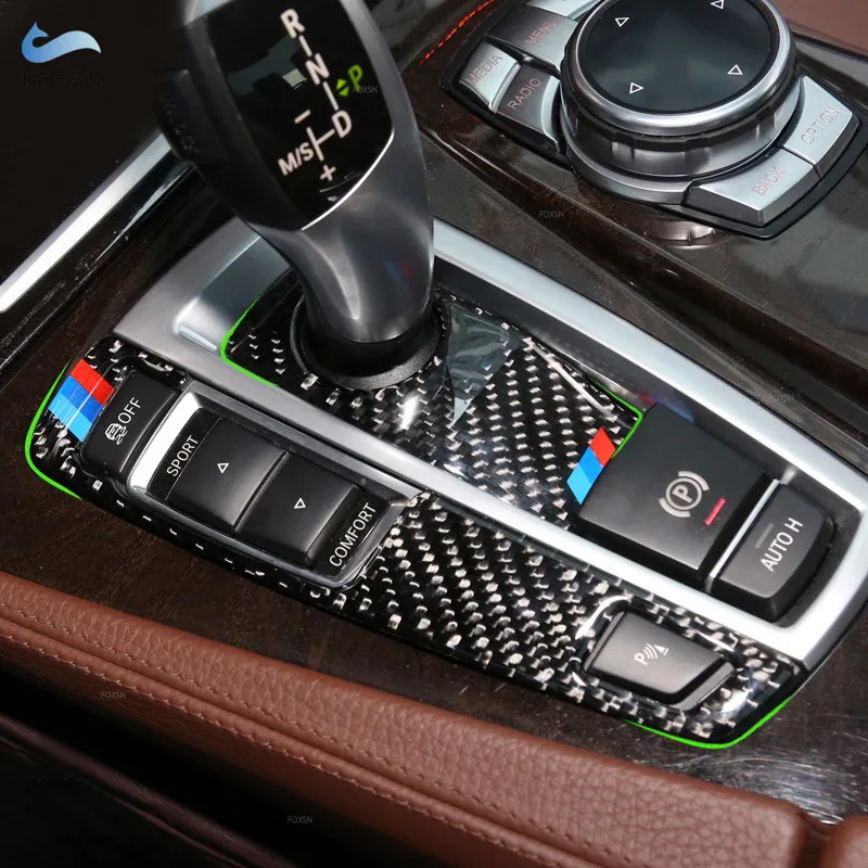 

Стайлинг автомобиля, панель переключения передач из углеродного волокна, рамка, ручка переключения передач, Накладка для BMW 5 серии GT F07 F10 X3 ...