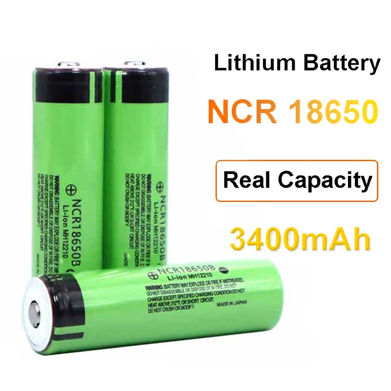 

100% Original 18650 Lithium Battery NCR18650B 3400mAh Rechargeable Li-ion Battery 3.7V for Batteries Clock Camera Toy Car Fan