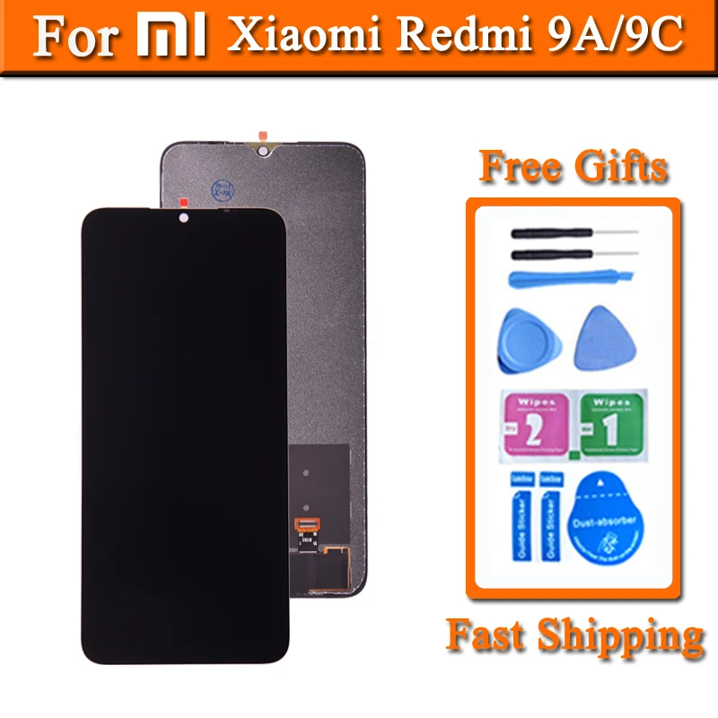 6 53 inches original for xiaomi redmi 9a display lcd touch screen digitizer for redmi 9c lcd replacement phone parts assembly free global shipping