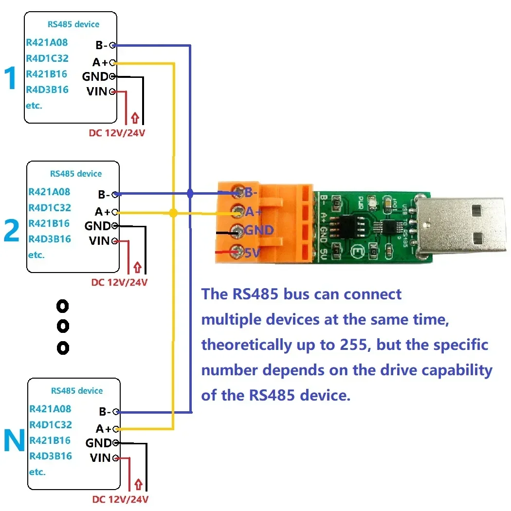 Преобразователь USB в RS485 UART WIN10 MAC LINUX OS CH340 SP485 заменяет FT232 CP2102 PL2303 MAX485 MAX3485 SP3485